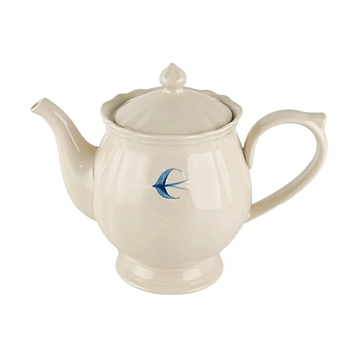 GLAZE STORY Ceramic Swallow Motif Large Capacity Water Jug - Hot/Cold Safe Iced Tea Maker, Cold Beverage Dispenser for Fridge, Home