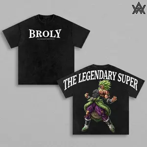 Broly Tee Washed – DBZ Washed Anime Manga T-Shirt, Vintage Washed Primal Saiyan Fury Graphic Tee, Unisex Oversized Streetwear Shirt, Legendary Berserk Anime Aesthetic Tee, Gift for DBZ Fans