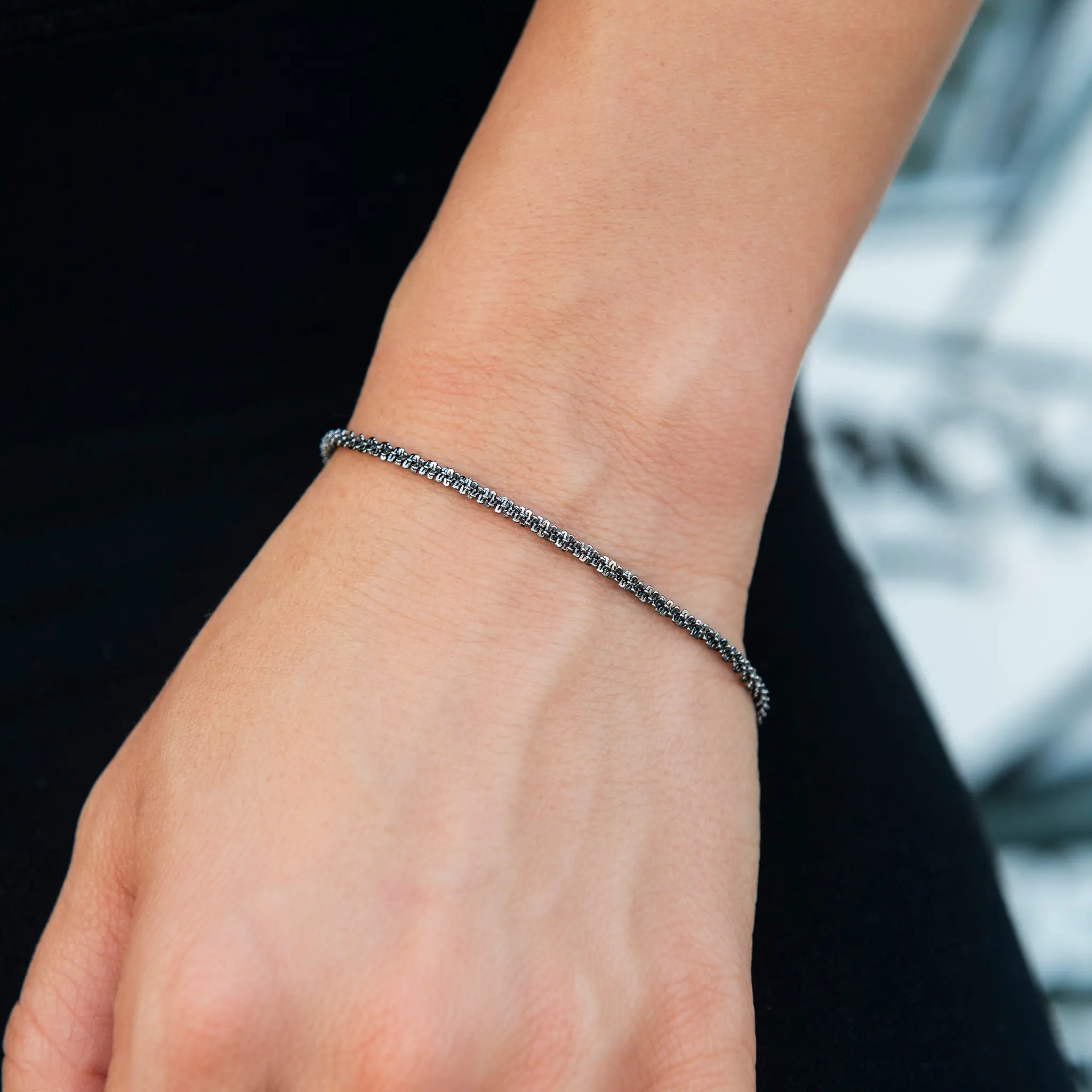 GLD 2MM Diamond Cut Popcorn Bracelet in Black - Perfect Gift #tiktokshopsummersale GLD 2MM Diamond Cut Popcorn Bracelet in Black - Perfect Gift #tiktokshopsummersale