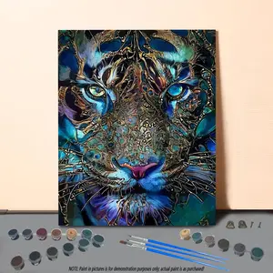 Tiger Pattern DIY Painting By Numbers Kit, 1 Set DIY Paint By Numbers Kit, Color By Number, Wall Art Decoration for Home Living Room Bedroom, DIY Painting Supplies