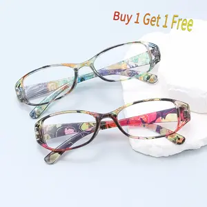【2025 New】Women's Blue Light Blocking Photochromic Glasses, Anti-Fatigue Lightweight Durable Eyewear, Ultra-Light Comfortable Fit, Multiple Stylish Designs, Buy 1 Get 1 Free (2Pcs: Black Rectangle + Orange Print Designer Sunglasses), Lightweight Durable G