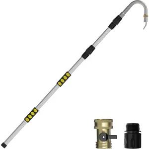 Gutter Cleaning Tools from The Ground, 24FT Reach Rain Cleaner with Bendable Wand and Quick Connect Adapter for Garden Hose
