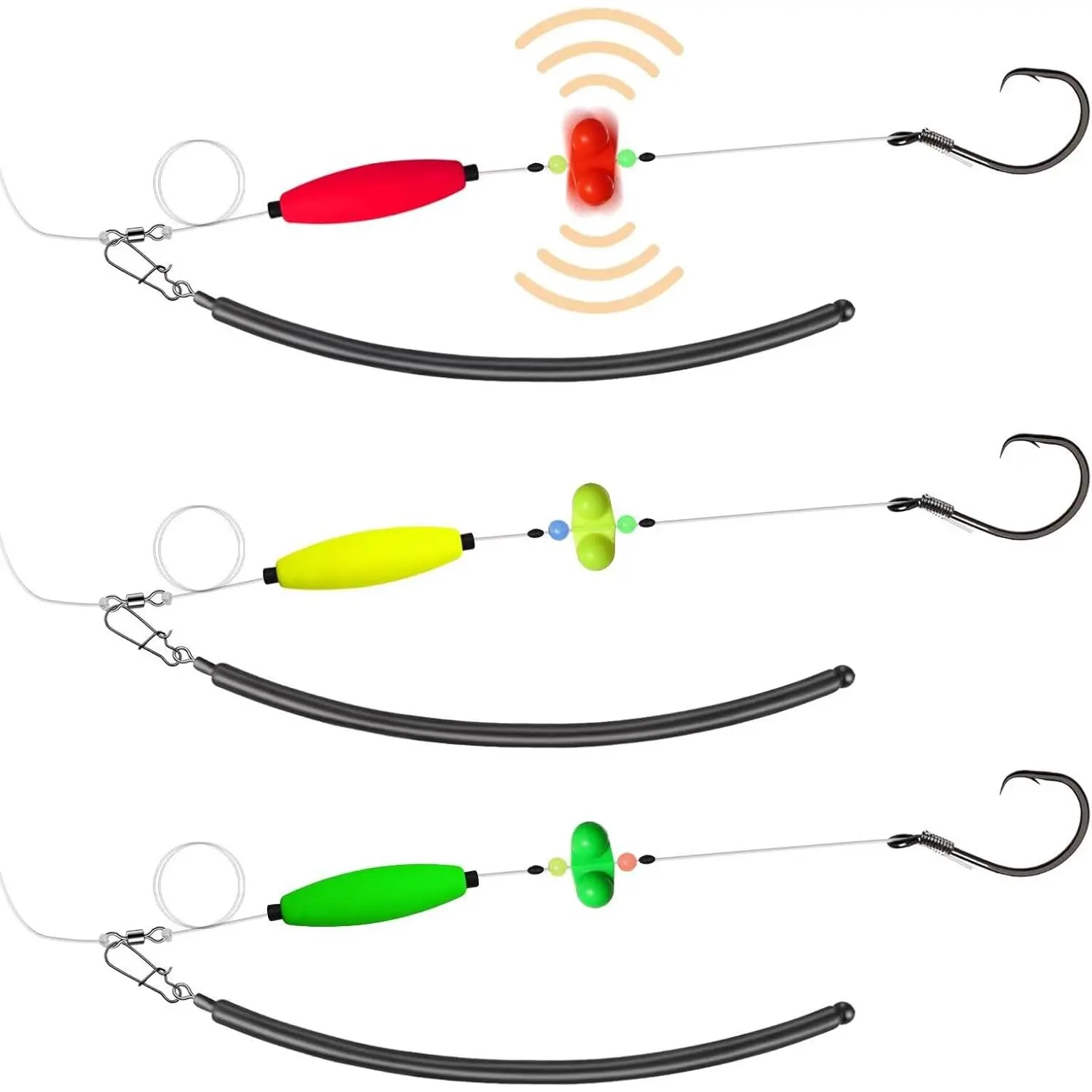 6PCS Catfish Rigs Kit - Santee Rig with Catfish Float, Rattler Dragging Weights, High-Visibility EVA Fishing Hooks, Snag-Proof Pre-Tied Circle Hooks (5/0,8/0) & Sinkers (2oz/3oz) for Bank Fishing