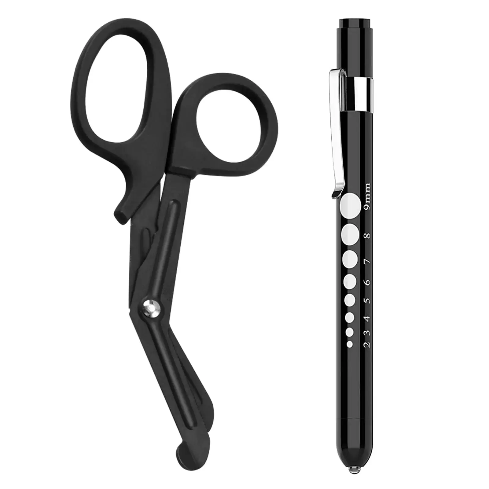 2/4 Pcs Medical Scissors and Penlights for Nurse Medical Supplies with One Medical Pen Light One 6 Inches Scissors Trauma Shears NONE