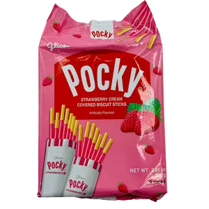 Glico Pocky Strawberry  Family Size - 9P / 108 g  Delicious Snack