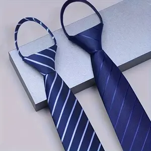 2pcs Classic Zipper Tie for Men - A Formal Business Accessory for Dress Parties And Weddings - A Perfect Gift Option with a Timeless Design