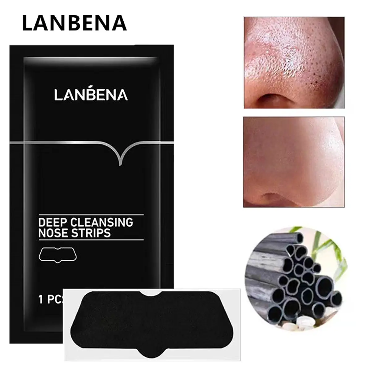 LANBENA Charcoal Nose Strips, Charcoal Blackhead Remover Pore Strip Skincare Comfort LANBENA Charcoal Nose Strips, Charcoal Blackhead Remover Pore Strip Skincare Comfort