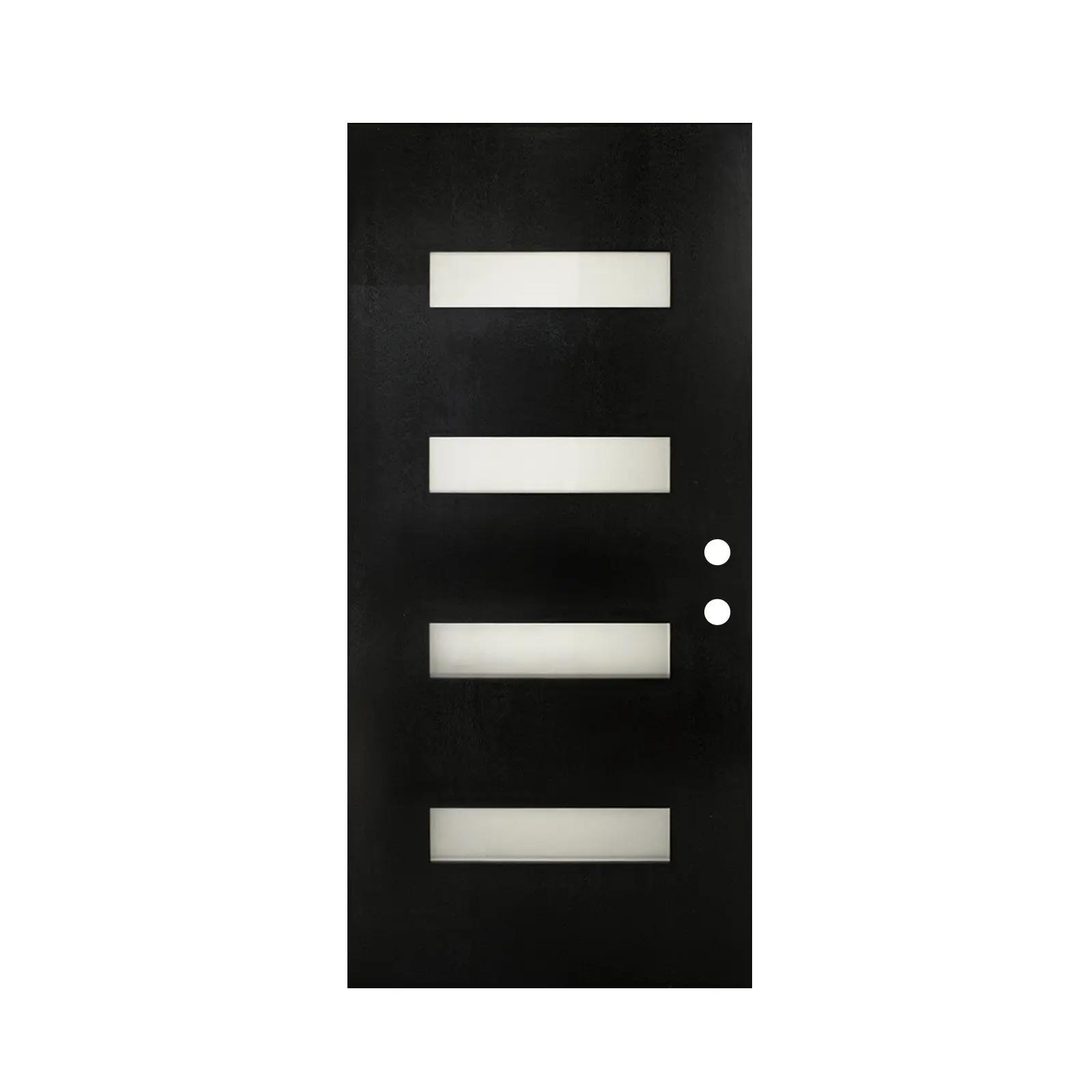 Fiberglass Front Entry Door 36x80 with Frosted Glass, Black Finish, and Brickmould – Contemporary Left-Hand Inswing Design, Knock-Down for Easy Handling