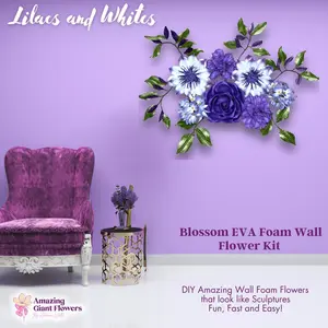 DIY Purples and Whites Foam Wall Flower Kit