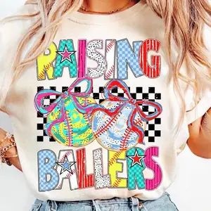 [Sale Up To 50%] Retro Baseball Softball Game Day Coquette Shirt, Brushstroke Softball Coquette Game Day Baseball Mama T-Shirt, Gift For Mom Shirt