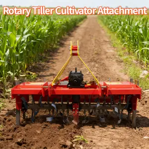 Heavy Duty 55/60-Inch Rotary Tiller Cultivator Attachment For 25HP+ Tractors, Farm Soil Preparation, Suitable For Springtime, Land Sowing, Loosening Soil, Turning Soil, Farms, Gardens, Fields, Rotary Tiller Attachment - USA Stock