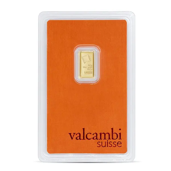 Valcambi Suisse 1/2 Gram .9999 Gold Certified Bar