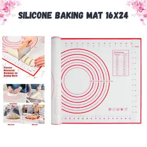 Silicone Baking Mat Gift Set 16x24 – Non Slip Pastry Rolling Mat with Measurements, Reusable Dough Mat for Pie Crust, Fondant, Baking & Oven Liner