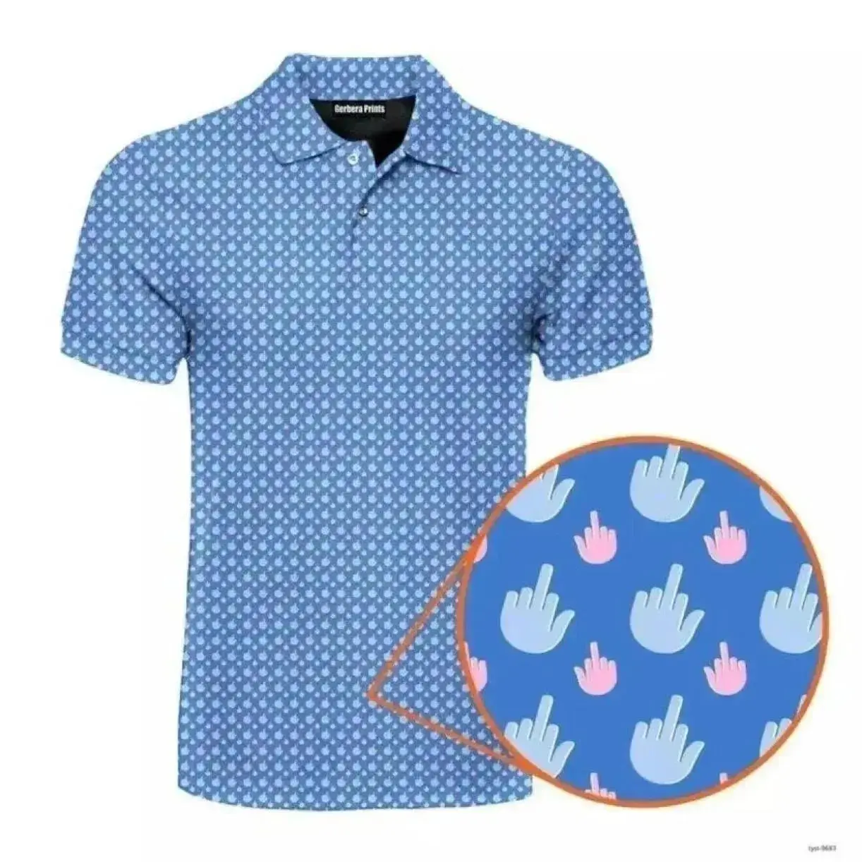 Birdie Fingers Funny Golf Polo Shirt for Men Lightweight Short Sleeve Sport Outfit