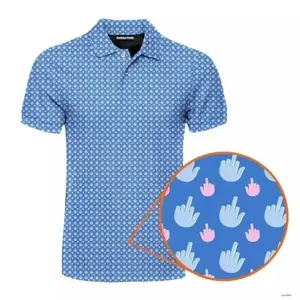Birdie Fingers Funny Golf Polo Shirt for Men Lightweight Short Sleeve Sport Outfit