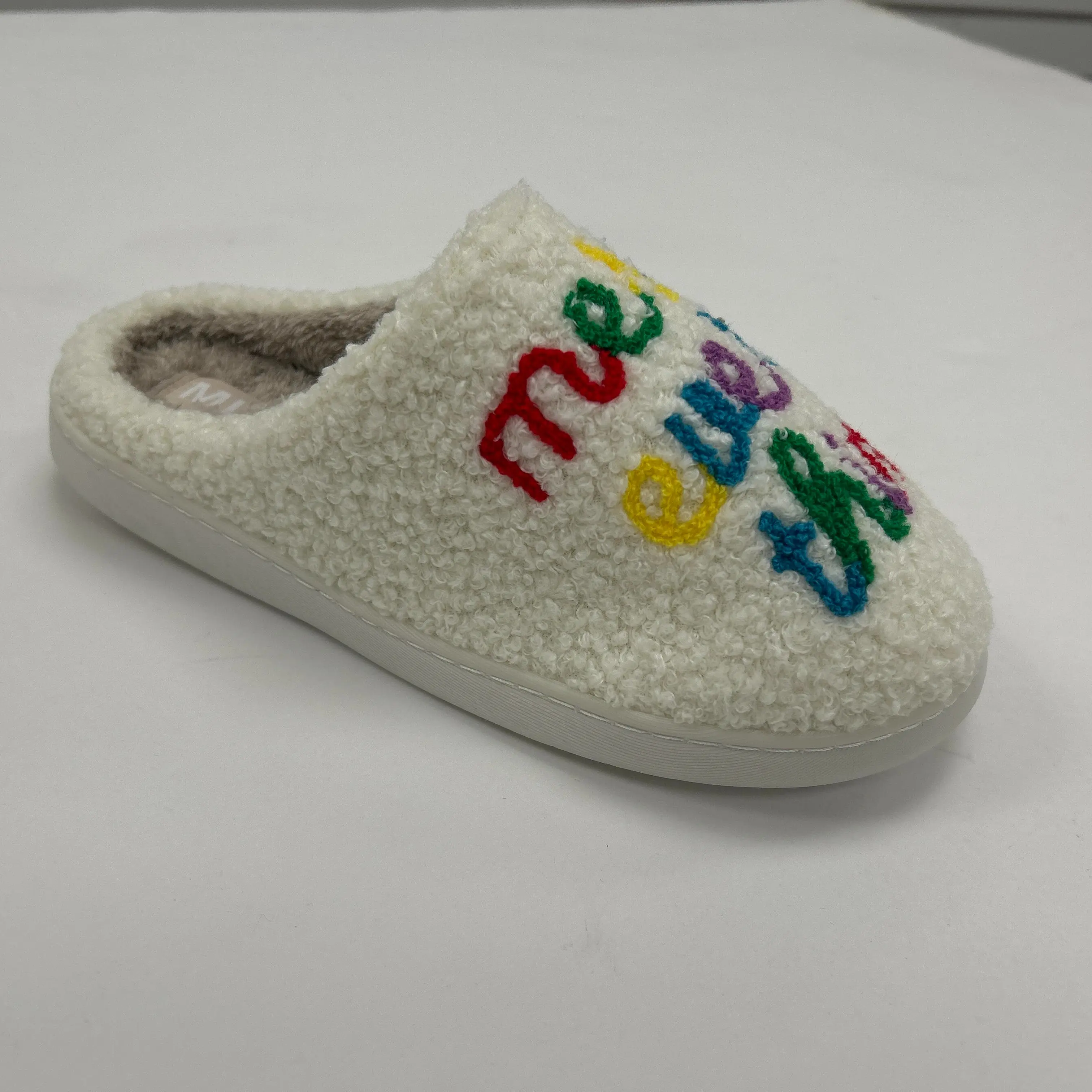 Women's Cozy Criss Cross Slippers, Plush Faux Fur Open Toe Slides, Comfortable Indoor House Shoe Footwear