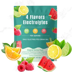 Peeshlita Electrolytes Powder Packets - Sugar Free 0 Calorie Organic Fruit Hydration Packs for Dehydration Relief - Variety 20 Count