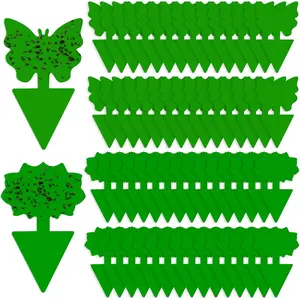 Fruit Fly Traps 60 Pack Green Stick Traps Fungus Gnat Traps Plant Fly Stickers for Indoor Outdoor Use Waterproof UV Resistant Non Toxic Home Pest Control