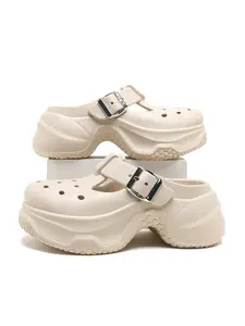 Classic Mary Jane Slippers for Women, Comfortable Daily Wear Shoes, Fashion Design, 7cm Thick Sole Height Increase, Non-Slip Size 35-40, Non Slip Clogs, Thick Bottom Slippers, Non Slip Footwear