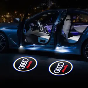 2Pcs HD LED Car Door Projector Lamps Welcome Lights Interior Accessories For Audi Q7 A8L A5 A6 A7 Q8 A4 SQ7 S4 S8 S6 S7 S5 S3 SQ5 e-tron Q5 Q3 Q6 SQ6 SQ8 Q4 SQ2 A3 TTS Q2 A8 S1 A1 Quattro