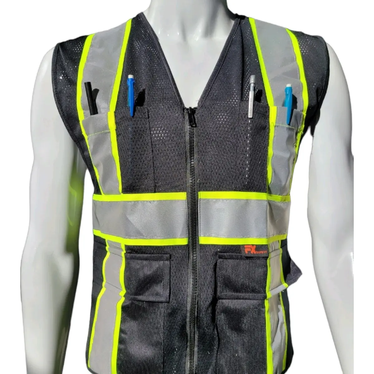 Hi Vis Safet Vest - High Visibility Work Safety Gear with Reflective Stripes