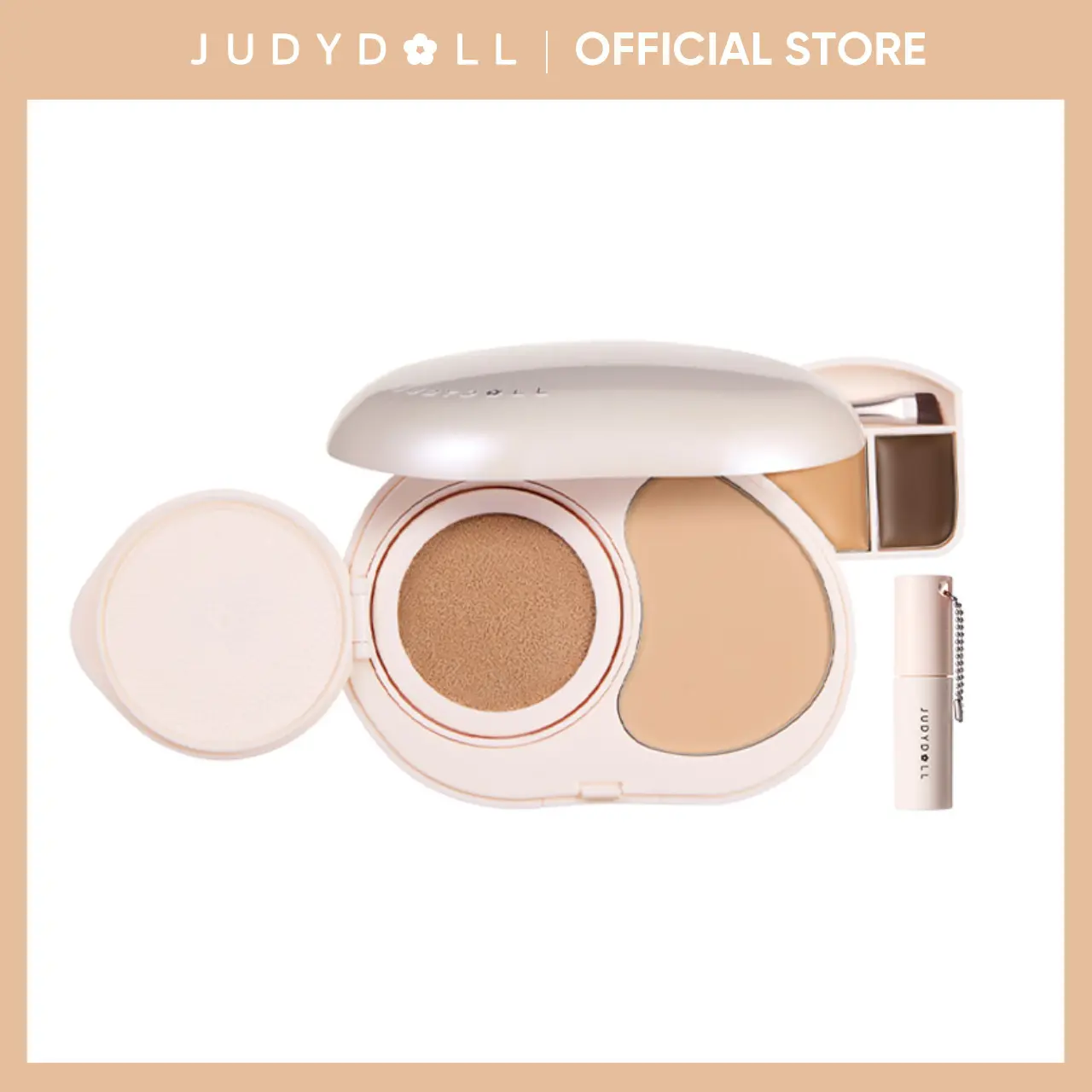 JUDYDOLL Portable Facial Palette, Multifunctional Compact (Concealer, Foundation, Lipstick, Eyeshadow, Contour, Highlighter, Blush), All-In-One, Travel-Friendly, Commuter-Friendly, Buildable Natural Finish, Makeup, Cosmetic, Refresh Look, Summerwins