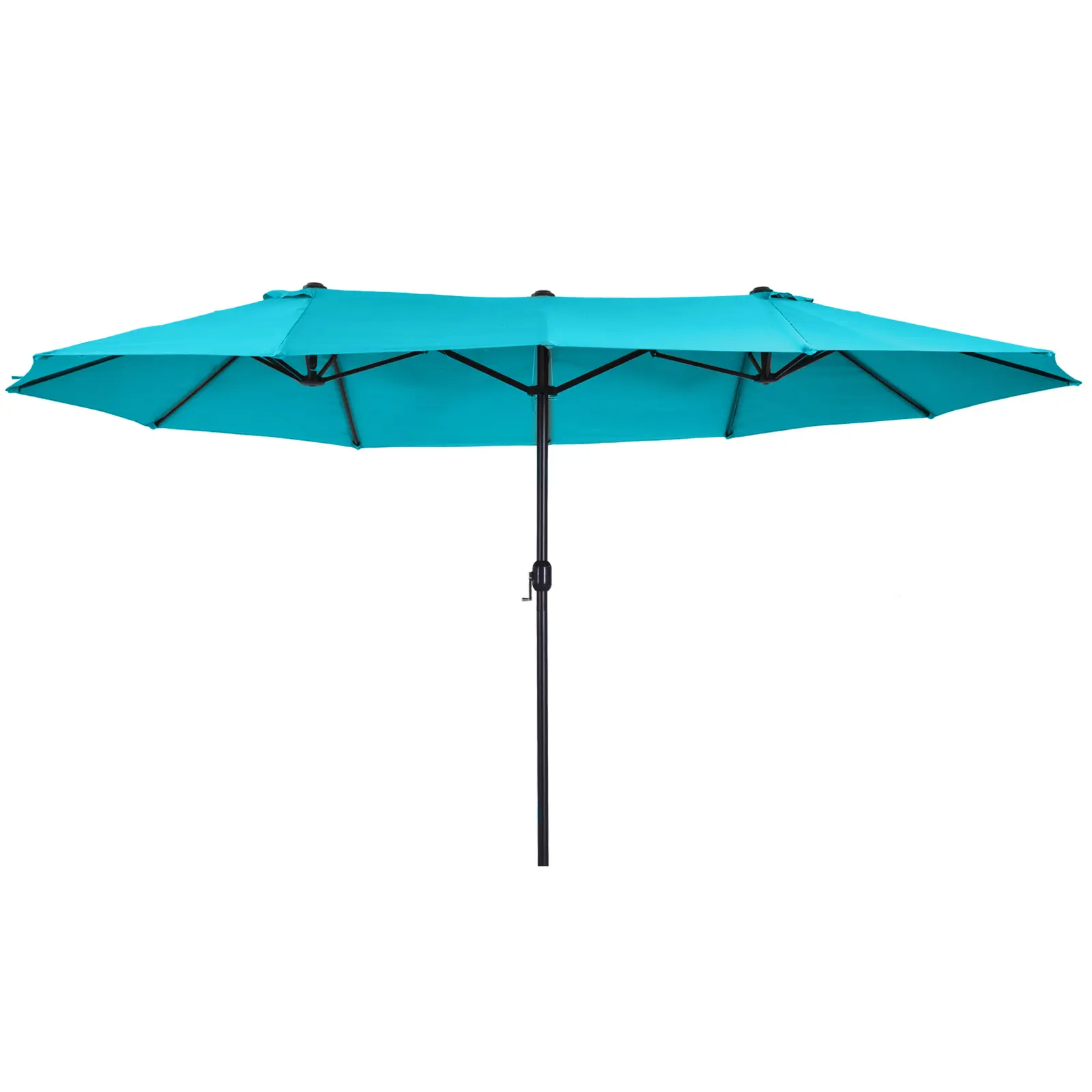 Outsunny Extra Large 15 ft Patio Umbrella, Double-Sided Large Outdoor Umbrella with Crank Handle and Air Vents for Backyard, Deck, Pool, Market, Blue, Retractable Canopy Parasols, Sun Umbrella Parasols