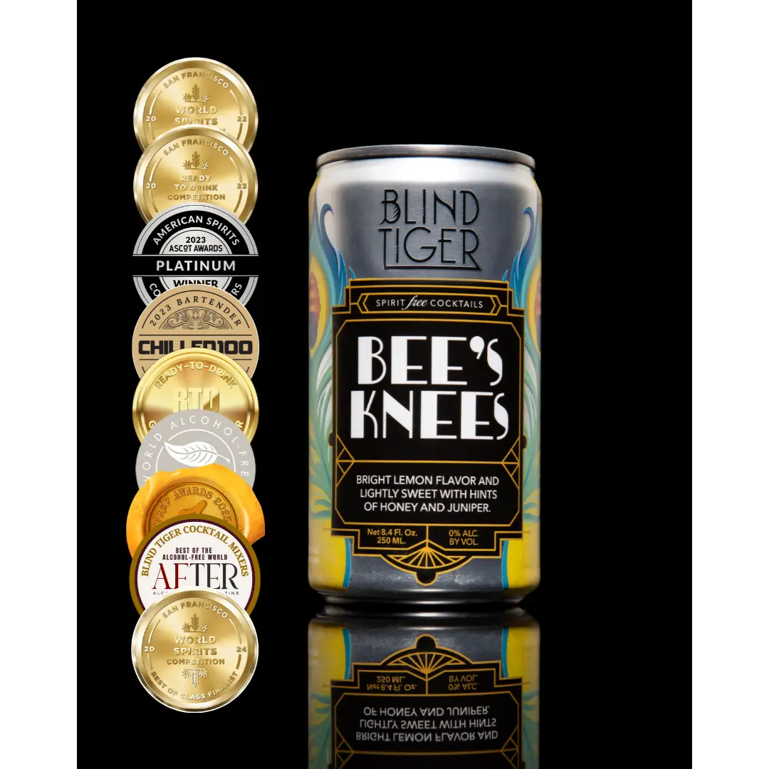 Blind Tiger Bee’s Knees Non-Alcoholic Cocktail – All-Natural Mocktail with Lemon, Honey & Juniper