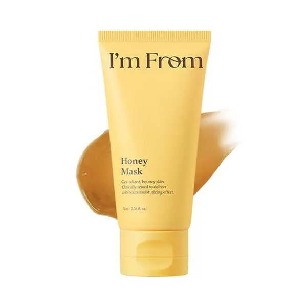 I'm from Honey Mask, Deep Nourishing Wash-Off Mask with Natural Honey, Glass & Dewy Glow, Long-Lasting Hydration, Korean Skin Care 2.37fl.oz