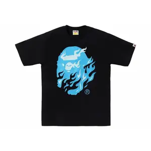 BAPE Flame Ape Head Tee Black/Blue (men) by StockX
