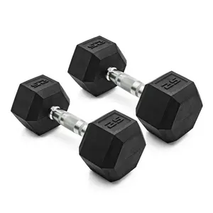 CAP Barbell, 25lb Coated Rubber Hex Dumbbell, Pair