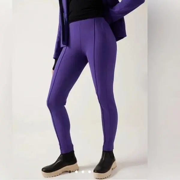 Athleta Glacier Ski Snow Skinny Pants Noble Blue Water Repellent DWR Fabric Fitted Cold Weather Training Pants