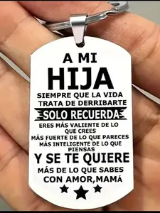 1/2pcs Inspirational Gifts for Men Motivational Quotes Keychain To My Son To My Daughter HIJO HIJA Spanish Keychain Stainless Steel Keychain