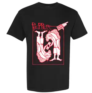 Pepper Kona Town Red Sketch Shirt – Vintage Reggae Rock Tee, Soft Cotton Blend, Sketch Art Band Shirt, Gift for Pepper Fans & Tour Merch Collectors