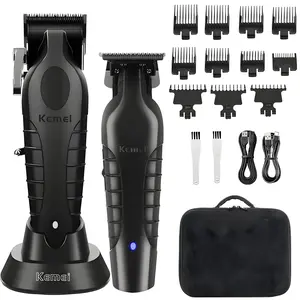Kemei Professional Wireless Hair Clipper, Cordless Hair Clippers, 1 Box Rechargeable Hair Trimmer & Accessories, Hair Clipper for Men, Barber, Stylist, Barbershop, Salon