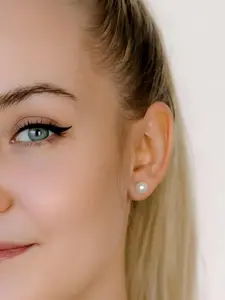 Freshwater Pearl Stud Earrings | AAA+ Genuine Cultured Pearls | Sterling Silver  | Hypoallergenic Pearl Ear Studs Set