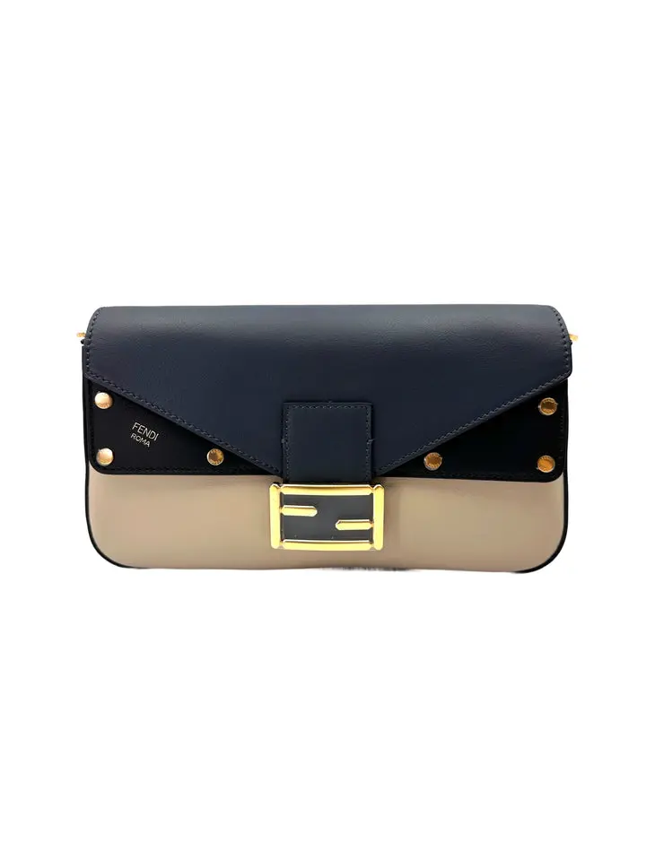 Pre-owned FENDI LEATHER Shoulder Bags Baguette Colorblock Shoulder Bag FF120