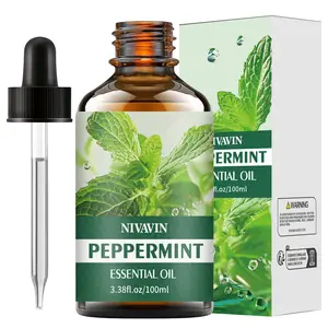 Nivavin Peppermint Essential Oil Aromatherapy Diffuser & Humidifier, Home Air Freshener, Therapeutic Relaxing Scent, Stress Relief, 100ML Liquid, Perfect Gift, Wellness