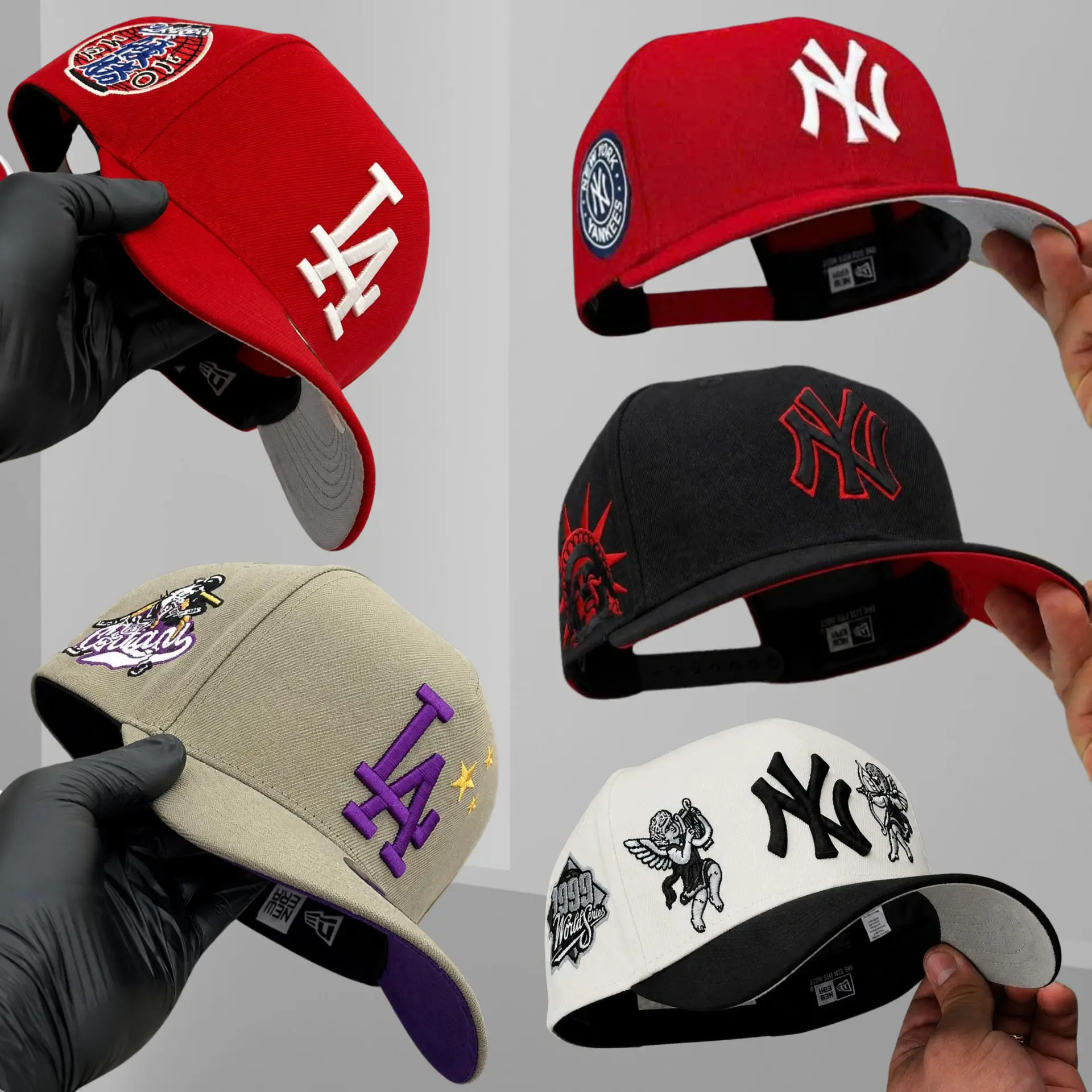 New Era MLB NY Yankees LA Dodgers Premium Heritage Street Baseball Cap – Adjustable 9FORTY 59FIFTY Curved Brim Snapback Hat, Embroidered Official Team Logo, Urban Hip Hop Fashion, Trending TikTok USA 2026 Collection