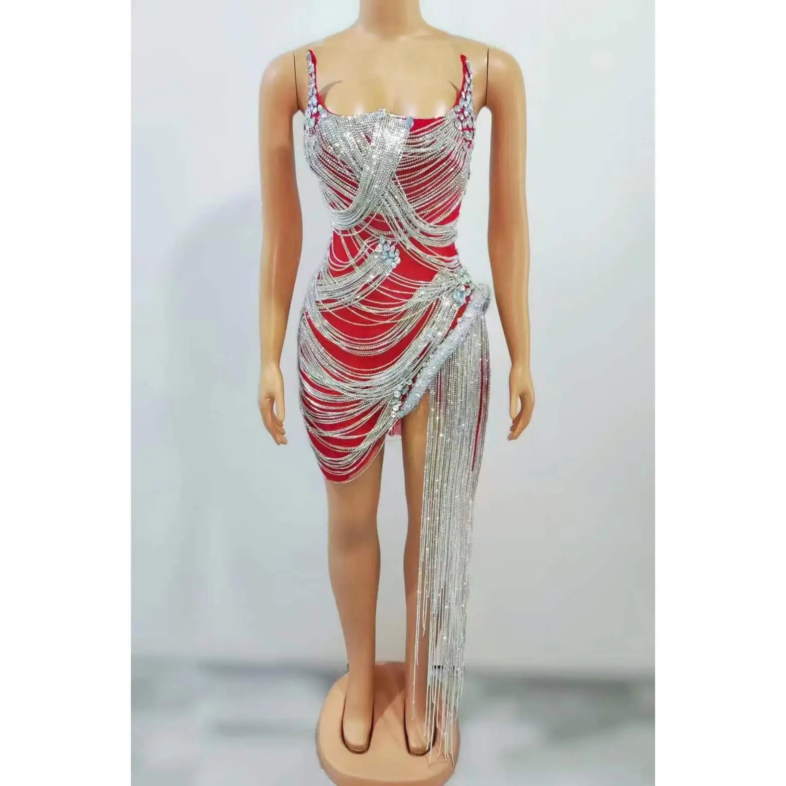 MaLisa Dress  Ab and Red