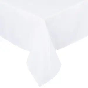 Unique Bargains Rectangle Tablecloth - and Wrinkle Washable Snow White Table Cloths, Dining Table Cover Protector for Parties Holiday Indoor Outdoor 55x63 Inches