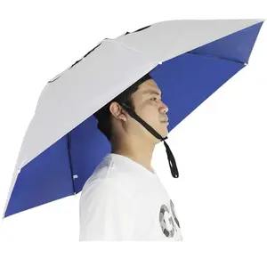 2025 New Hands-Free Umbrella Hat - 35.4 Inch Extra Large Sun and Rain Protection / 7 Ribs UV Protection Headwear for Fishing, Golf, Gardening / Adjustable Folding Outdoor Sun Hat