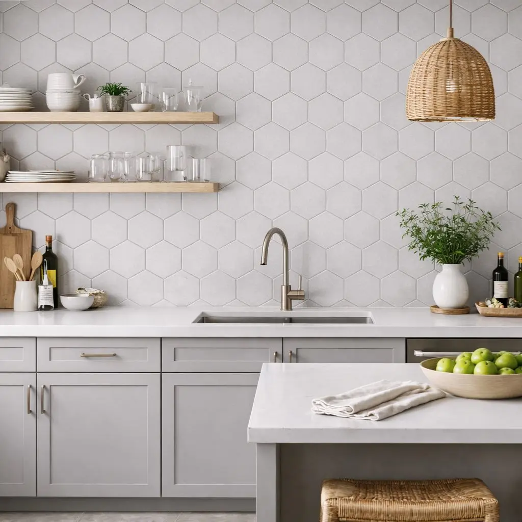 Venice Gris 5x6 Hexagon Matte Porcelain Tile Sample