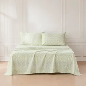 Lush Decor Floral Jacobean Cotton Sheet Set - Paisley Floral Pattern, Standard 100 OEKO-TEX Certified, 100% Cotton, Machine Washable, Twin/Full/Queen/King Sizes