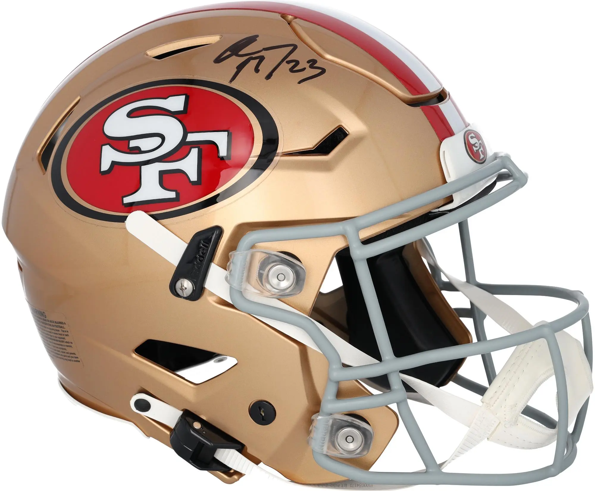Christian McCaffrey San Francisco 49ers Autographed Riddell Speed Flex Authentic Helmet - Fanatics Authentic Certified