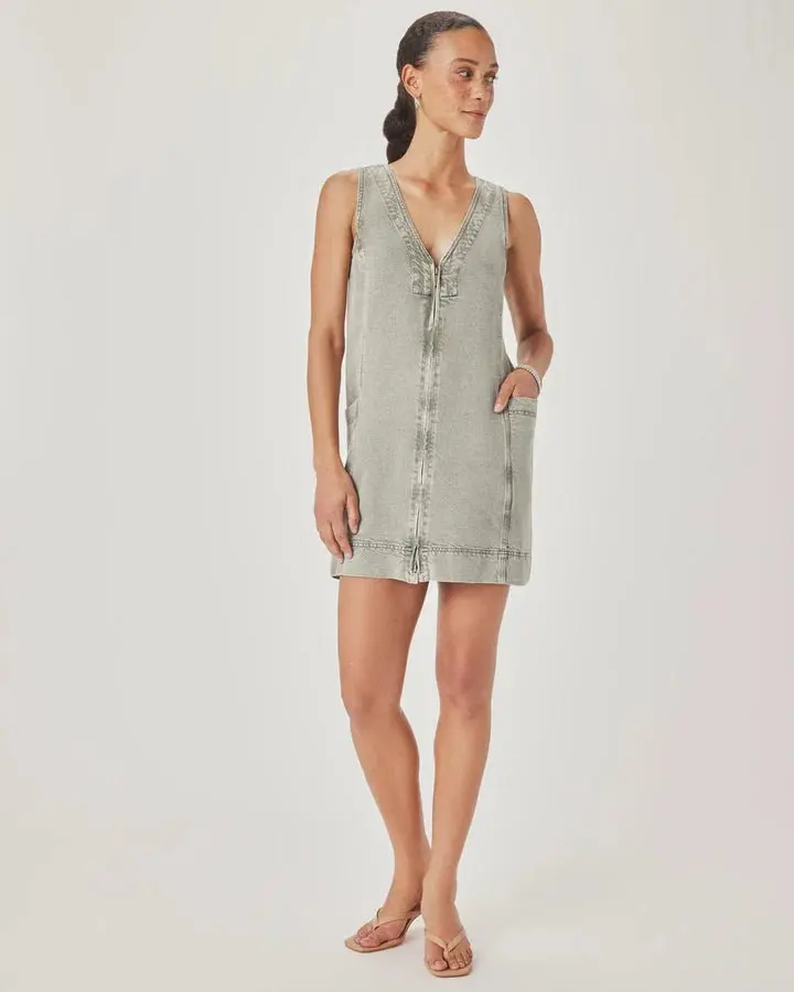 Splendid Lounge Denim Mini Dress in Eucalyptus