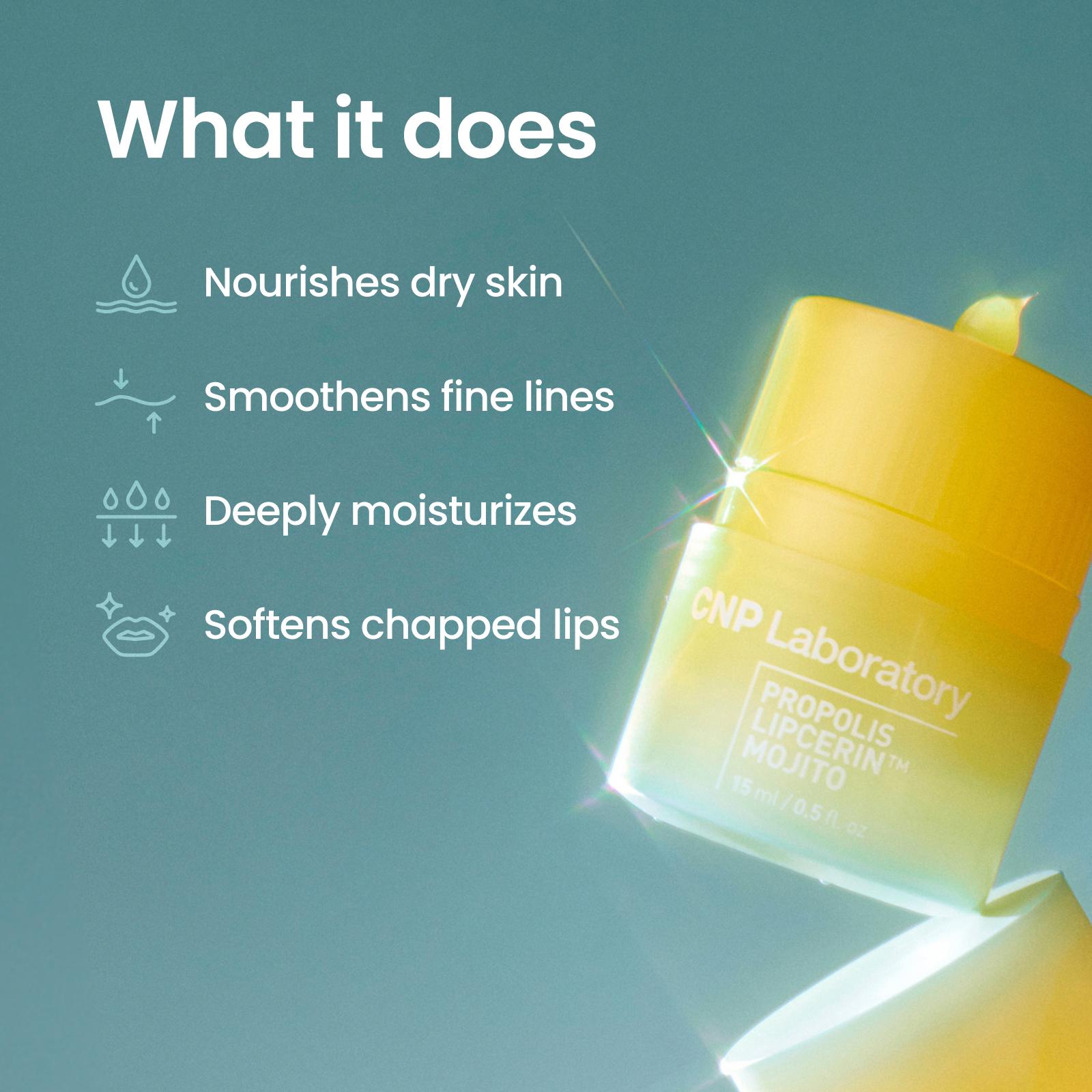 Honey Lip Mask (Mojito Flavor), Propolis Lipcerin, Hydrating Overnight Manuka Lip Butter & Plumper & Balm, 12hrs Long-lasting Moisture, Gentle Exfoliation, Korean Skin Care, Shea Butter, Deep Nourish (0.5 fl.oz / 15ml)