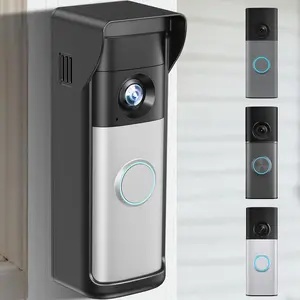 No-Drill Door Mount for 2026 Newest Ring Battery Doorbell Plus & Pro, Adhesive Bracket Holder with Rain Cover, Security Screws for Dual Installation of Wireless Video Cameras
