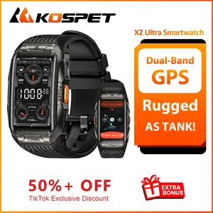 KOSPET X2 Ultra Smartwatch,Fitness Tracker with GPS&Calls,15-Day Battery Life,50M Waterproof,AMOLED Display,Full-Metal,Android&iOS,Bluetooth,Smartwatch Men,Campss Fitness Tracker,HeartRateMonitor,Blood Pressure Health Tracker Monitor,Christmas HolidayHaul