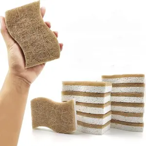 10-Piece Eco-Friendly Sponge Set, Natural Kitchen Sponges Made From Biodegradable & Compostable Fibers, Coconut Fiber Washing Sponges